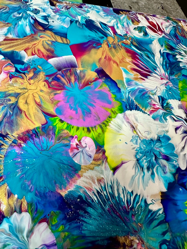 Floral Abstract 1 - Original Canvas 30x30cm