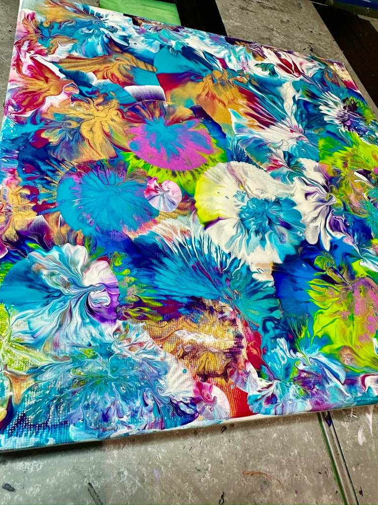 Floral Abstract 1 - Original Canvas 30x30cm